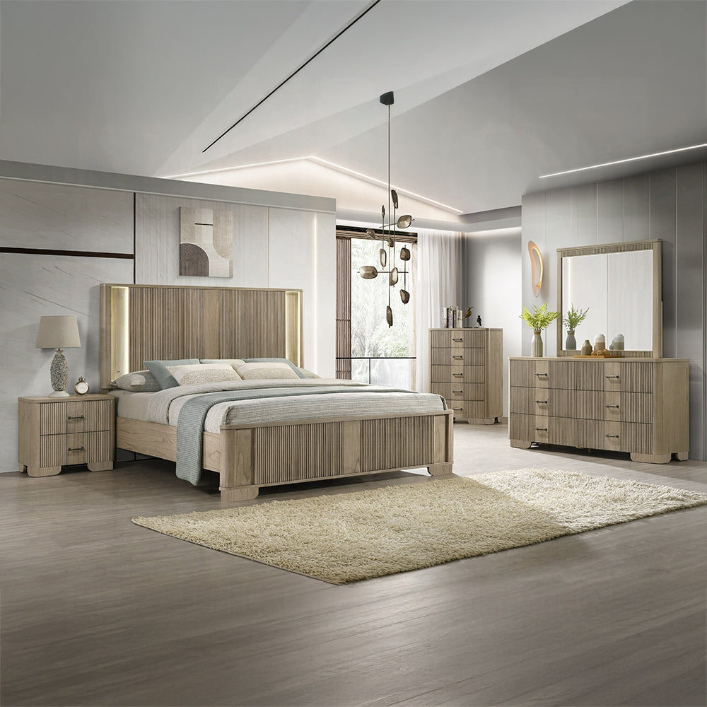 Lakkari Solid Wood Bed in Antique Oak