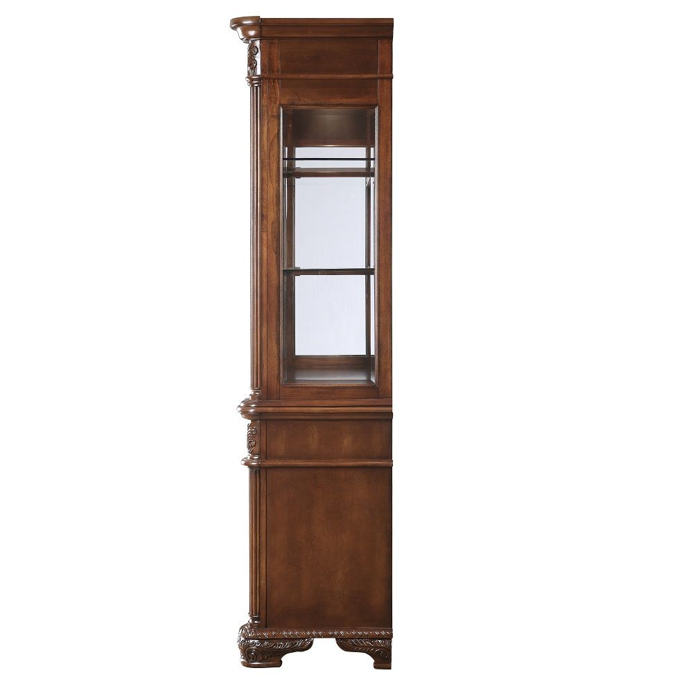 Chateau De Ville 88" Kitchen Hutch with Buffet, 2 Glass Shelves, Cherry, 62" L X 21" W X 88" H