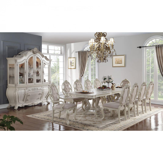 ACME Rectangular 12 Pcs Luxurious Formal Dining Set Include 1 Extendable Dining Table, 8 Side Chairs, 2 Arm Chairs and Buffet & Hutch