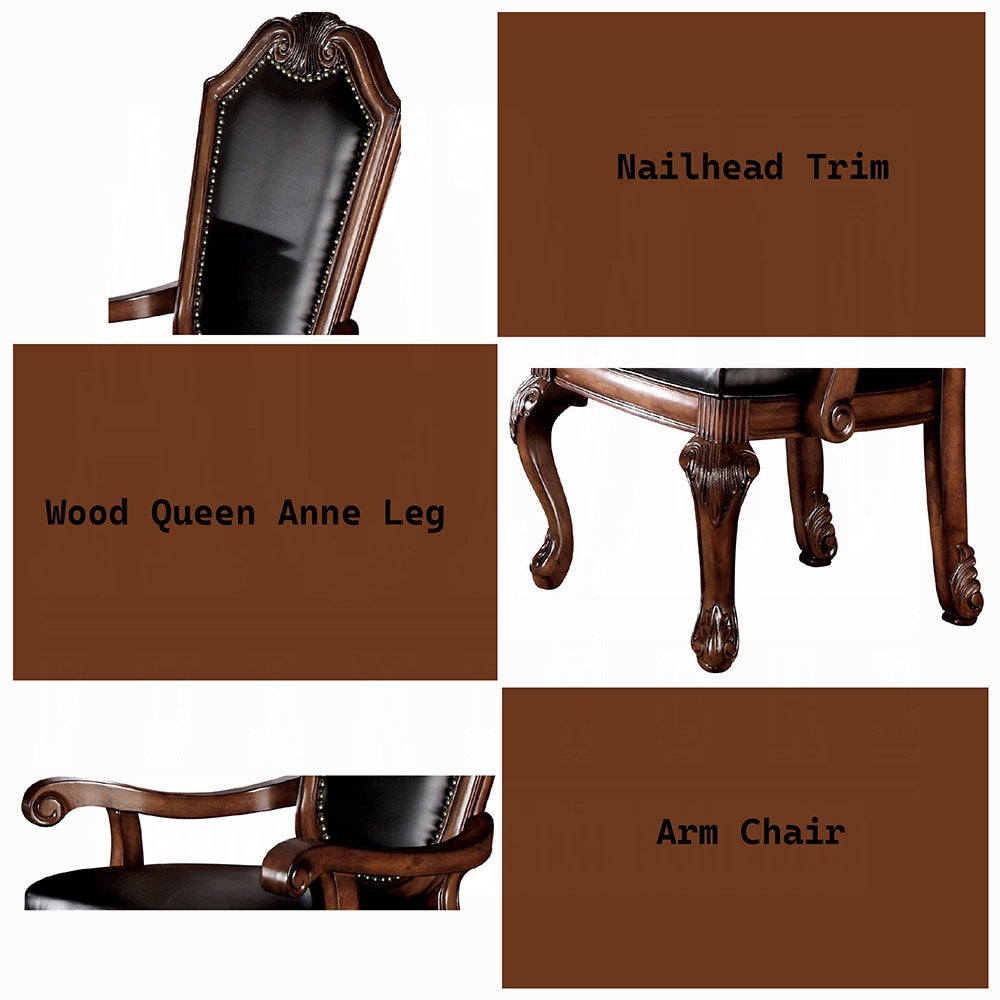 Chateau De Ville 8-Piece Dining Set Include 1 Dining Extension Table, 4 Side Chairs, 2 Arm Chairs and 1 Buffet & Hutch