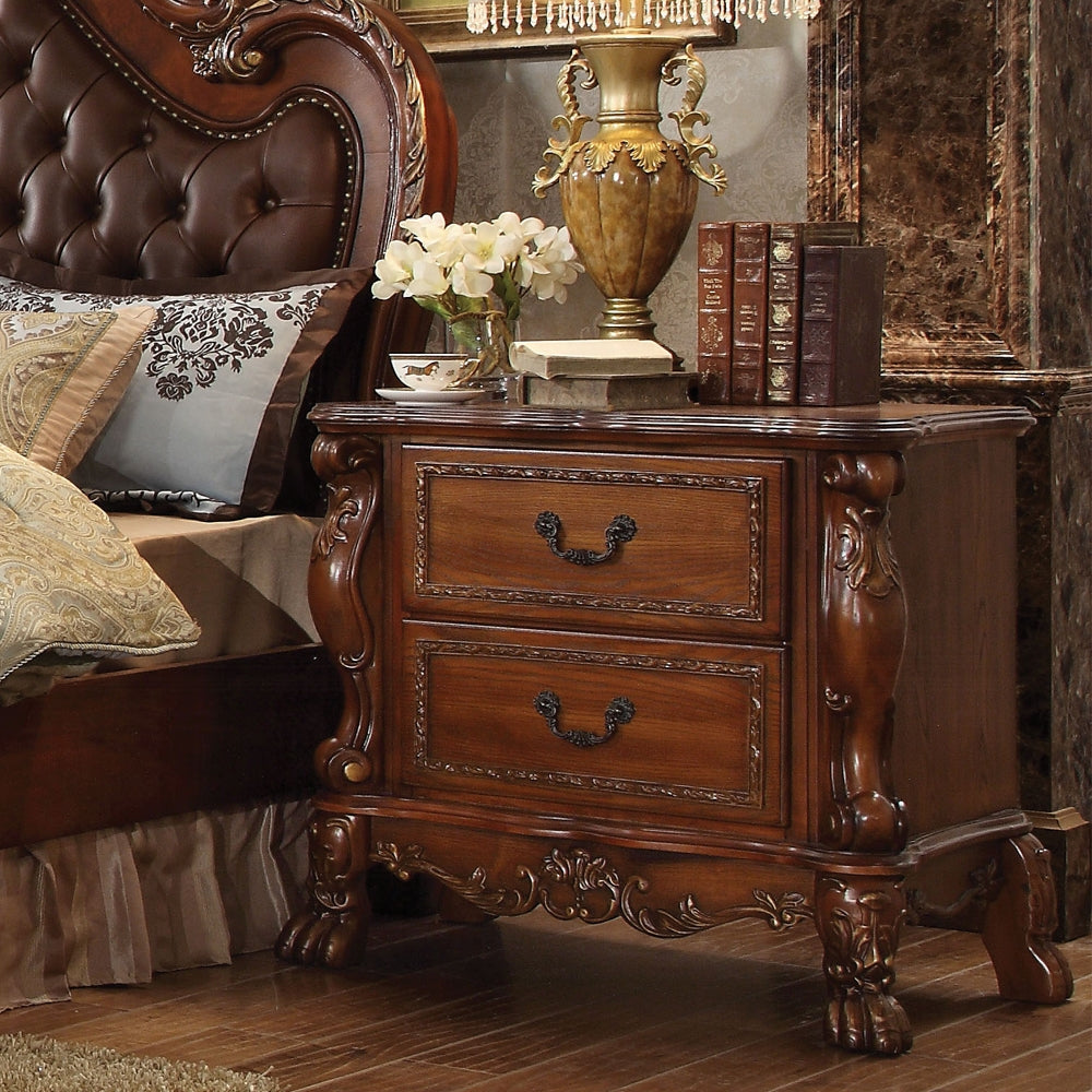 Dresden 6 Piece Luxury Solid Wood Bedroom Set Includes Bed, Dresser, Chest, 2 x Nightstand and Mirror, Boxspring Required