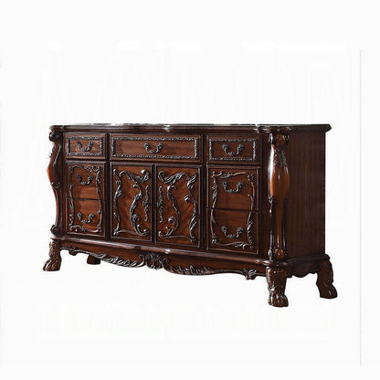 Dresden 6 Piece Luxury Solid Wood Bedroom Set Includes Bed, Dresser, Chest, 2 x Nightstand and Mirror, Boxspring Required