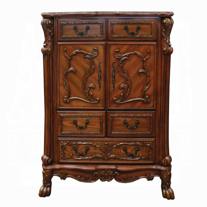 Dresden 6 Piece Luxury Solid Wood Bedroom Set Includes Bed, Dresser, Chest, 2 x Nightstand and Mirror, Boxspring Required