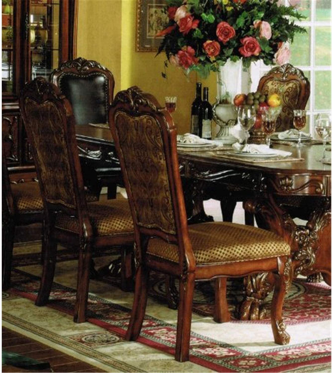 Dresden 9-Piece Luxurious Formal Dining Table Set Kitchen Furniture Set Include 1 Extendable Dining Table, 6 Side Chairs and 2 Arm Chairs, Set for 8 Persons