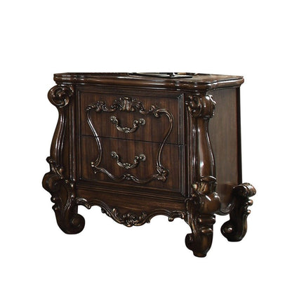 Versailles Collection 6-Piece Luxury Solid Wood Bedroom Set Includes Bed, Dresser, Chest, 2 x Nightstand and Mirror, Boxspring Required