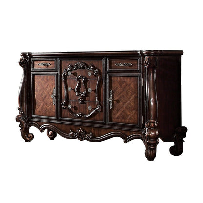 Versailles Collection 6-Piece Luxury Solid Wood Bedroom Set Includes Bed, Dresser, Chest, 2 x Nightstand and Mirror, Boxspring Required