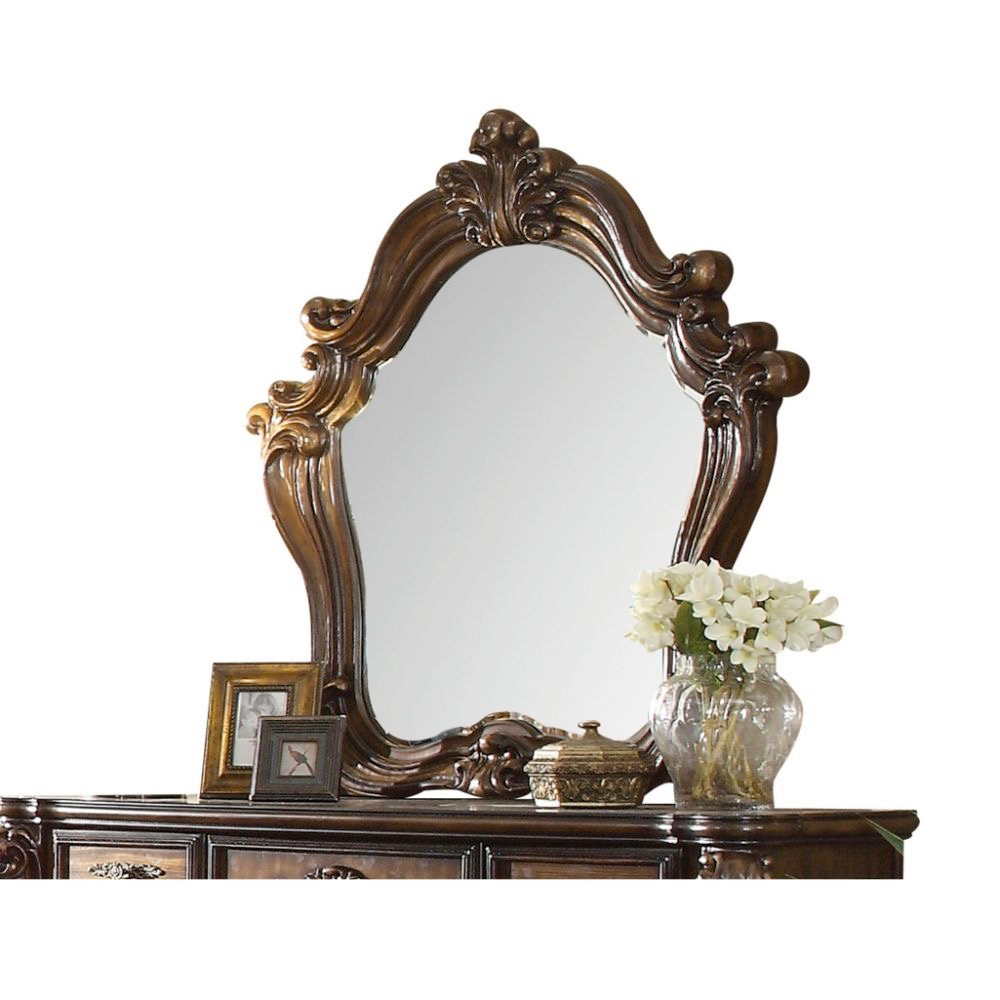 Versailles Collection 6-Piece Luxury Solid Wood Bedroom Set Includes Bed, Dresser, Chest, 2 x Nightstand and Mirror, Boxspring Required
