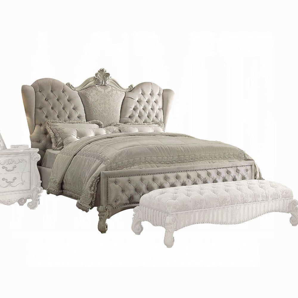 Versailles Bed in Ivory Fabric & Bone White