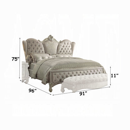 Versailles Bed in Ivory Fabric & Bone White