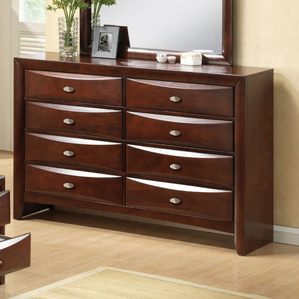 Ireland Collection 5-Piece Bedroom Set, Bed Frame, Chest, Dresser, Nightstand and Mirror