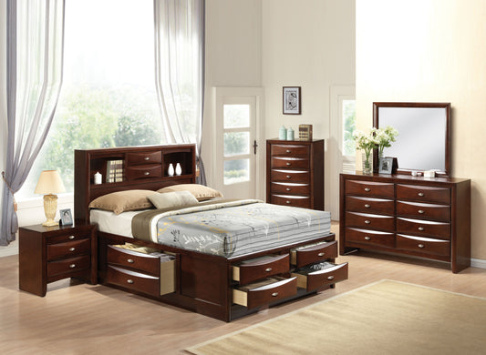 ACME Ireland Collection 5-Piece Bedroom Set, Bed Frame, Chest, Dresser, Nightstand and Mirror