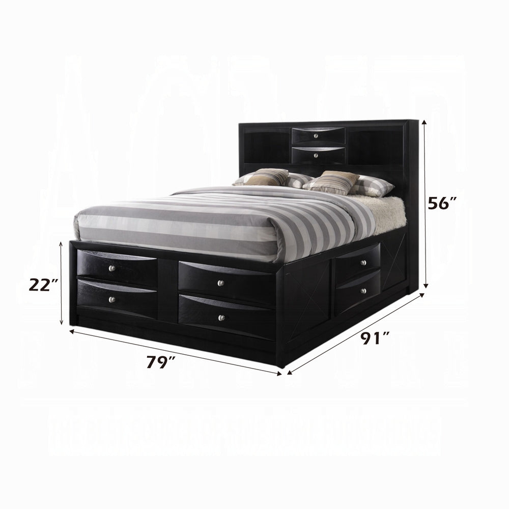Ireland Bed W/Storage in Black
