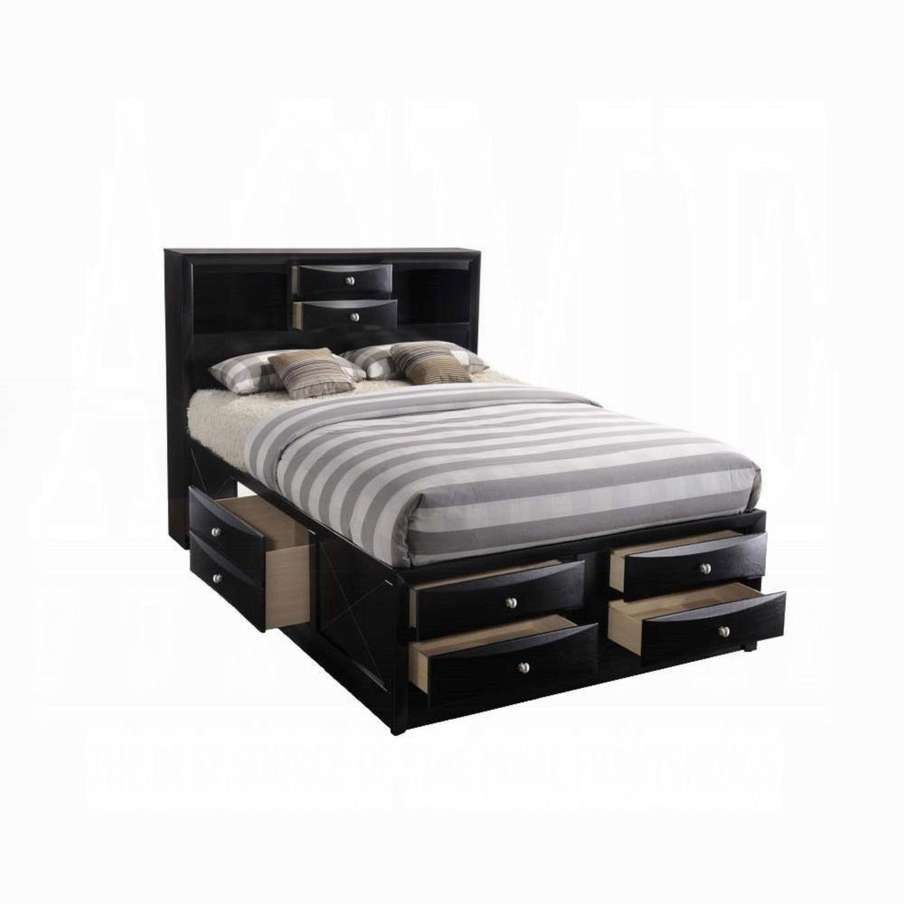 Ireland Bed W/Storage in Black