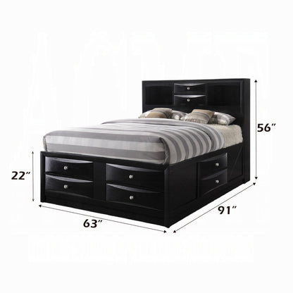 Ireland Bed W/Storage in Black