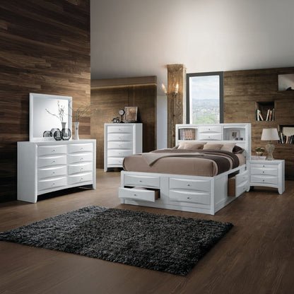 Ireland Collection 5-Piece Bedroom Set, Bed Frame, Chest, Dresser, Nightstand and Mirror