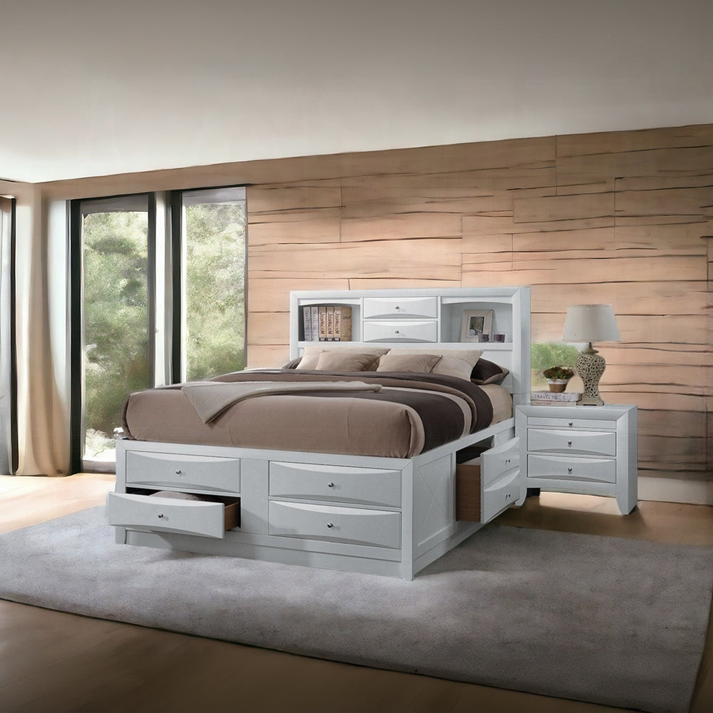 Ireland Collection 5-Piece Bedroom Set, Bed Frame, Chest, Dresser, Nightstand and Mirror