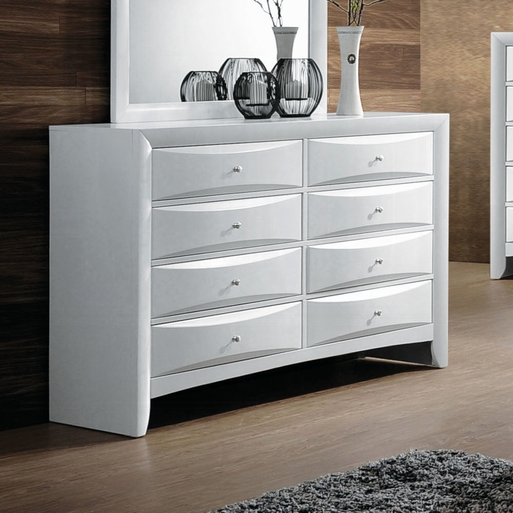 Ireland Collection 5-Piece Bedroom Set, Bed Frame, Chest, Dresser, Nightstand and Mirror