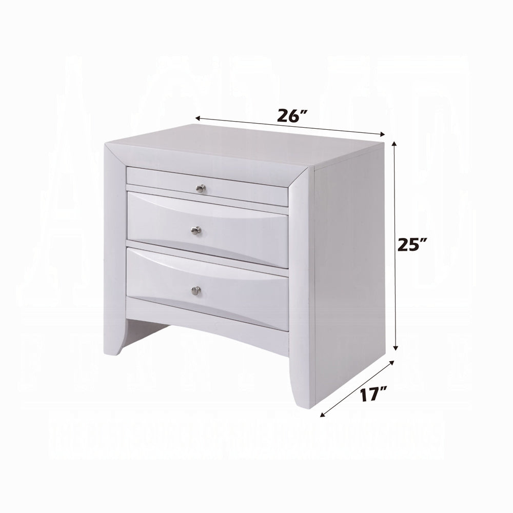 Ireland Solid Wood 5-Piece Bedroom Set Bed Frame, Dresser, Chest, Nightstand and Mirror, Box Spring Not Required