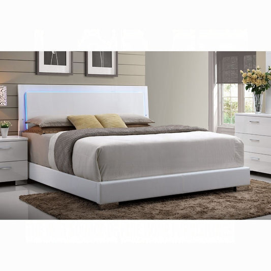 ACME Lorimar Bed w/ Led in White