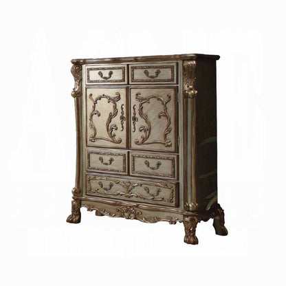 Dresden 6 Piece Luxury Solid Wood Bedroom Set Includes Bed, Dresser, Chest, 2 x Nightstand and Mirror, Boxspring Required
