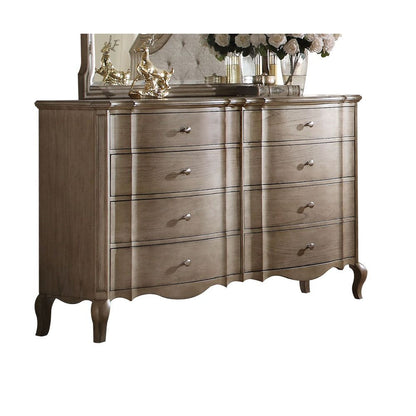 Chelmsford 6-Piece Contemporary Solid Wood Bedroom Set Includes Panel Bed, Assembled Dresser, Assembled Chest, 2xAssembled Nightstand and Mirror, Box Spring Required