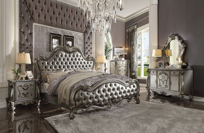 Versailles Collection 6-Piece Luxury Solid Wood Bedroom Set Includes Bed, Dresser, Chest, 2 x Nightstand and Mirror, Boxspring Required