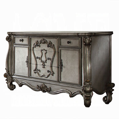 Versailles Collection 6-Piece Luxury Solid Wood Bedroom Set Includes Bed, Dresser, Chest, 2 x Nightstand and Mirror, Boxspring Required