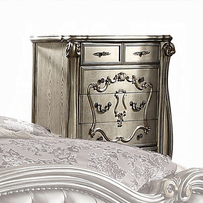 Versailles Collection 6-Piece Luxury Solid Wood Bedroom Set Includes Bed, Dresser, Chest, 2 x Nightstand and Mirror, Boxspring Required