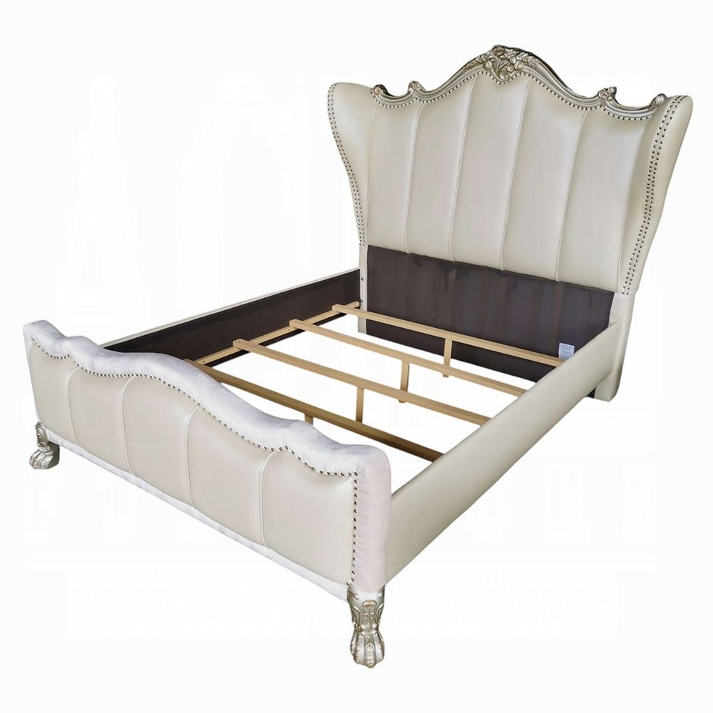 Dresden Luxurious Bed, Pearl White