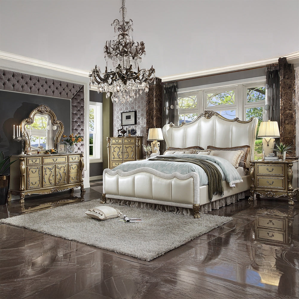 Dresden Luxurious Bed, Pearl White