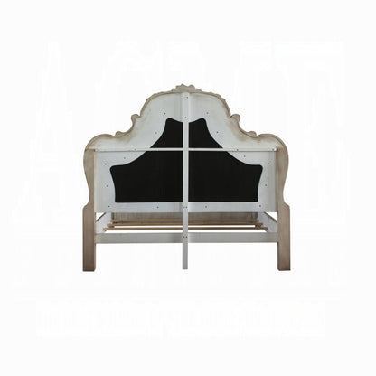 Dresden 6 Piece Luxury Solid Wood Bedroom Set Vintage Bone White, Boxspring Required