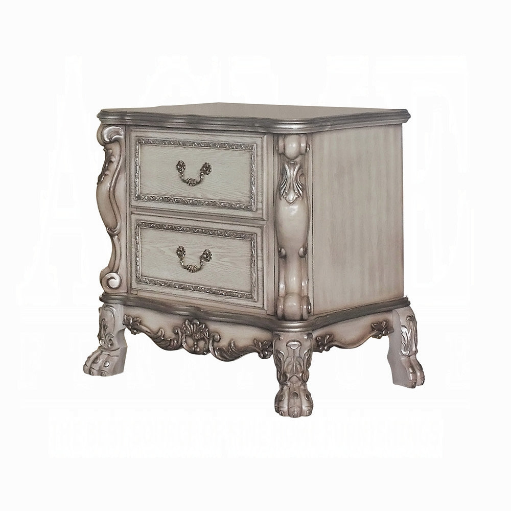 Dresden 6 Piece Luxury Solid Wood Bedroom Set Vintage Bone White, Boxspring Required