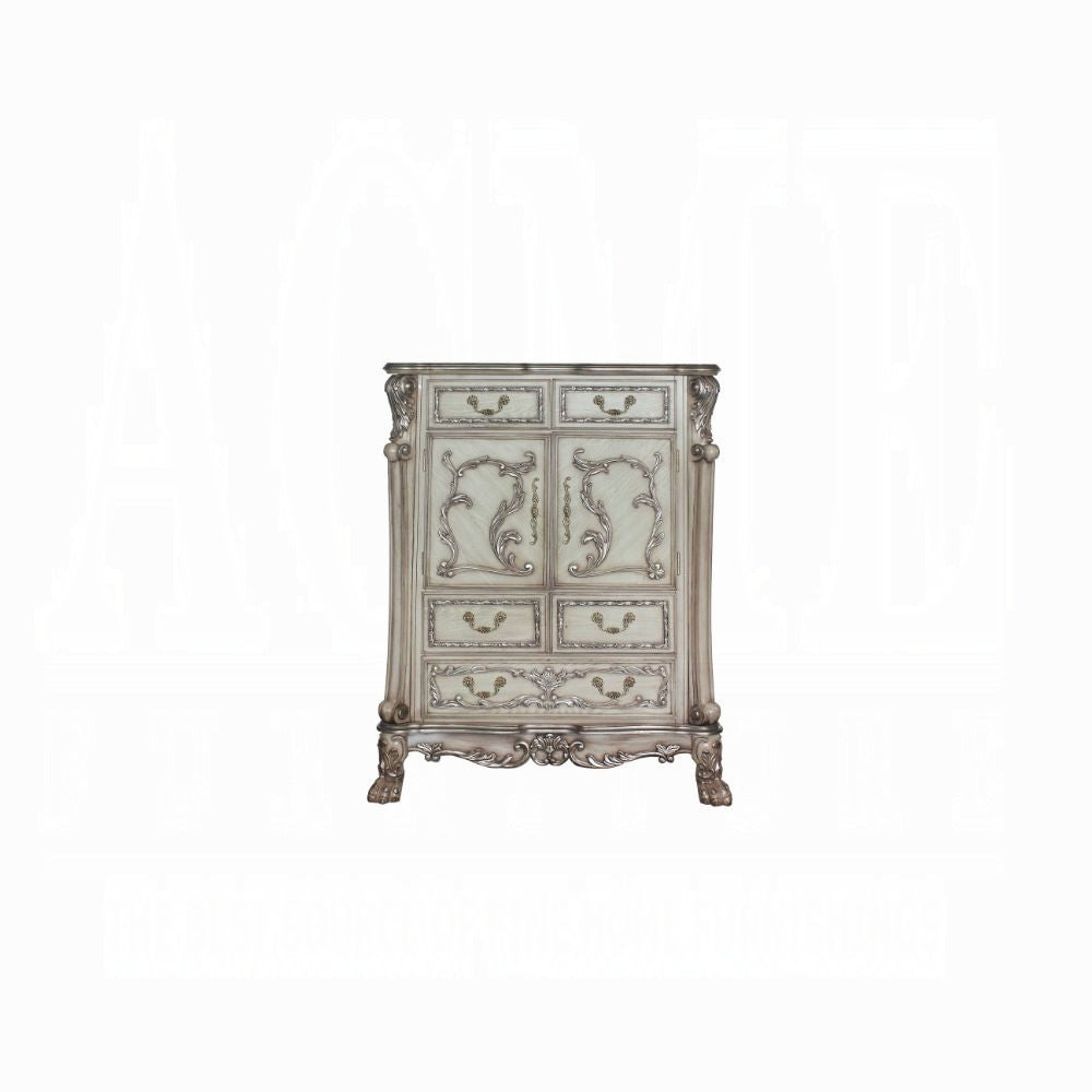 Dresden 6 Piece Luxury Solid Wood Bedroom Set Vintage Bone White, Boxspring Required
