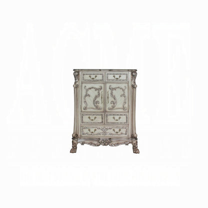 Dresden 6 Piece Luxury Solid Wood Bedroom Set Vintage Bone White, Boxspring Required