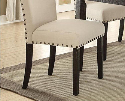 Nolan 7-ps Casual Dining Table Set Include 1 Dining Table, 6 Side Chairs, 7-Person Marble Dining Set (Round)