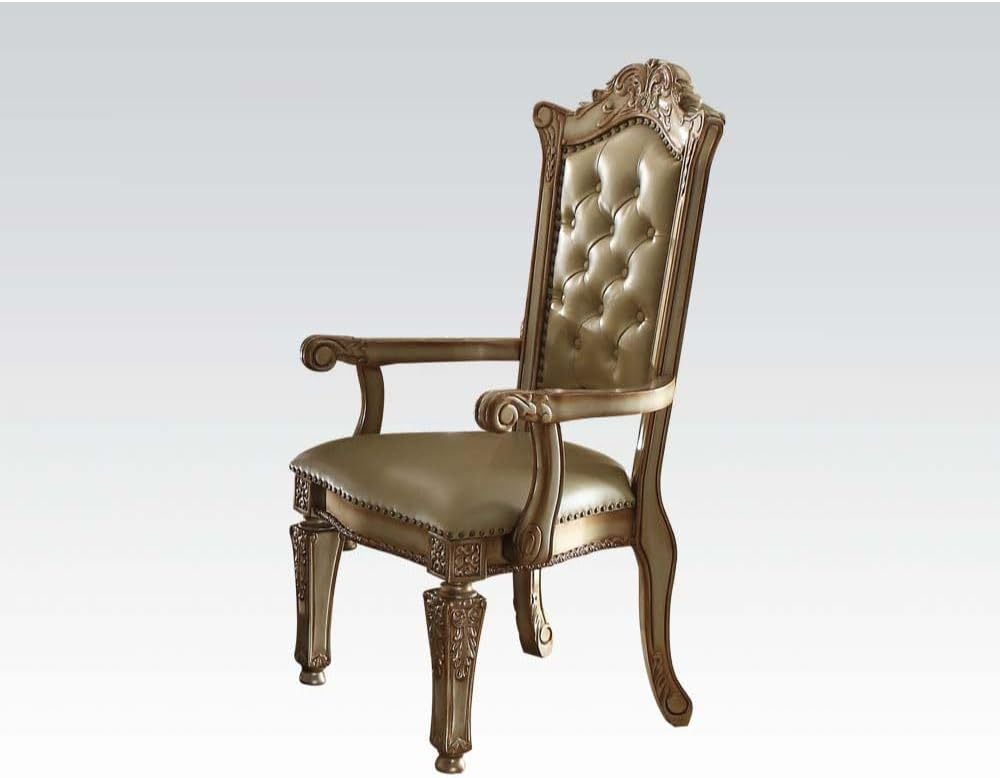 Vendome 9PS Formal Dining Room Set Include 1 Dining Table, 6 Side Chairs and 2 Arm Chairs, 8-Person Solid Wood Extendable Dining Set