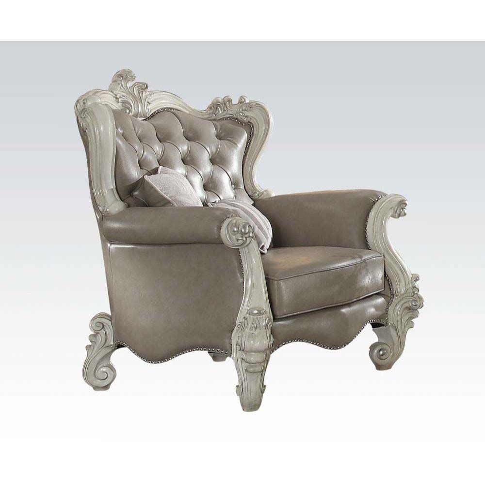 Versailles Collection Luxury 4-Piece Living Room Set, Including Sofa, Loveseat, Chair and Coffee Table, Bone White