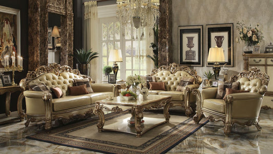 Vendome Colletion 4-Piece Living Room Set Include Sofa, Loveseat, Chair and Coffee Table, Finish: