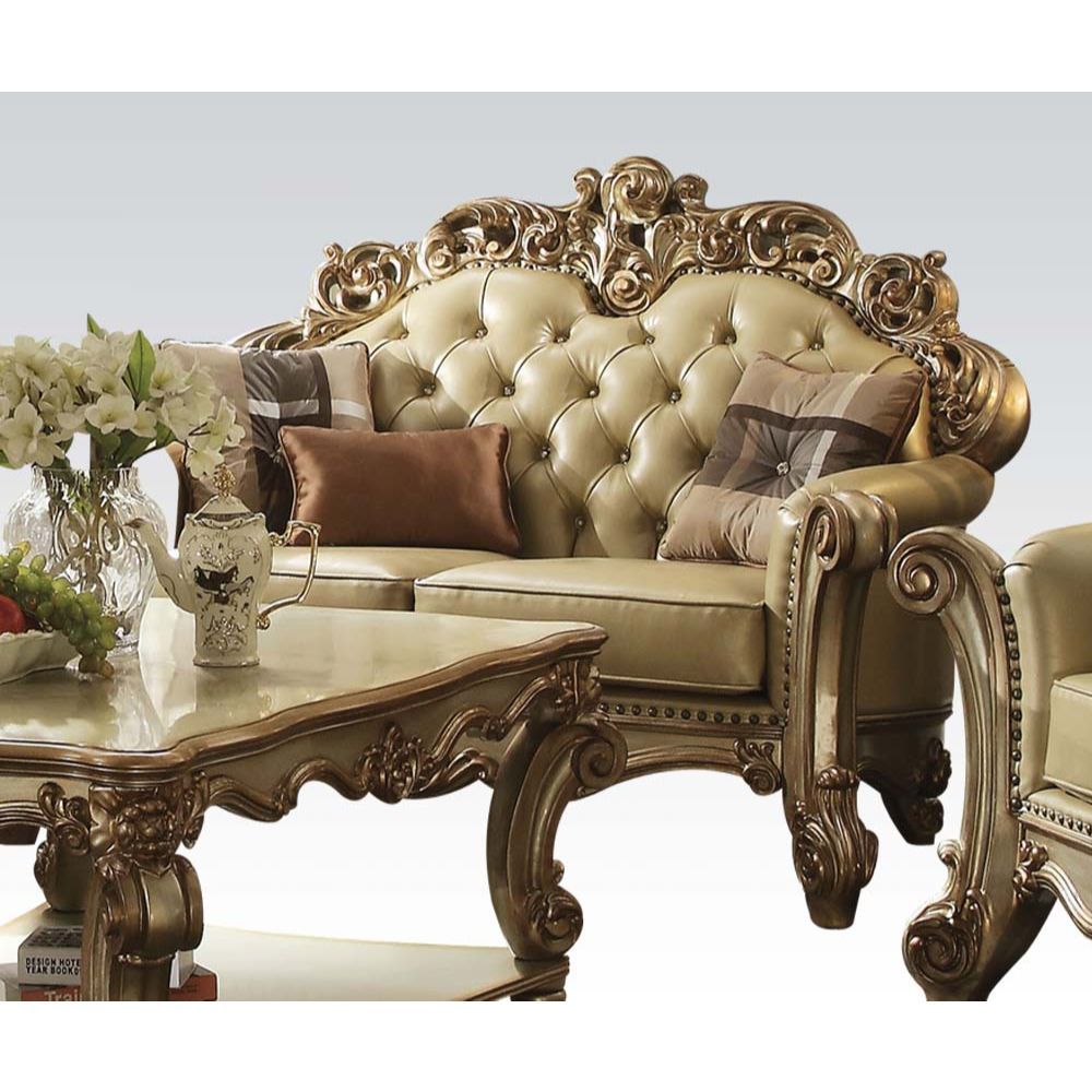 Vendome Colletion 4-Piece Living Room Set Include Sofa, Loveseat, Chair and Coffee Table, Finish: