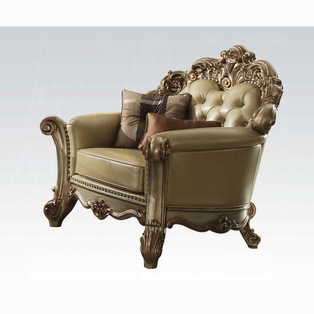 Vendome Colletion 4-Piece Living Room Set Include Sofa, Loveseat, Chair and Coffee Table, Finish:
