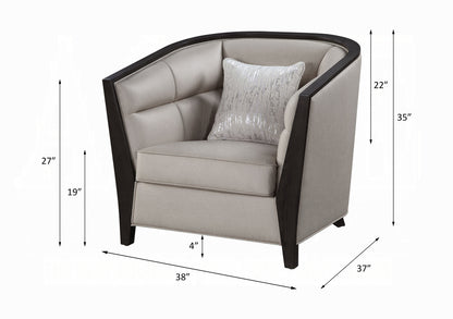 Zemocryss Colletion 4-Piece Living Room Set Include Sofa, Loveseat, Chair and Coffee Table, Beige Fabric
