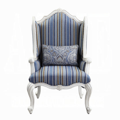 Ciddrenar Collection 3-Piece Living Room Set Include Sofa, Loveseat and Chair, Fabric & White Finish
