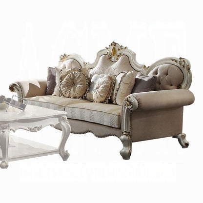 Picardy Colletion 4-Piece Living Room Set Include Sofa, Loveseat, Chair and Coffee Table, Antique Pearl Finish