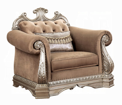 Northville Collection 3-Piece Living Room Set Include Sofa, Loveseat and Chair，Velvet & Antique Silver Finish