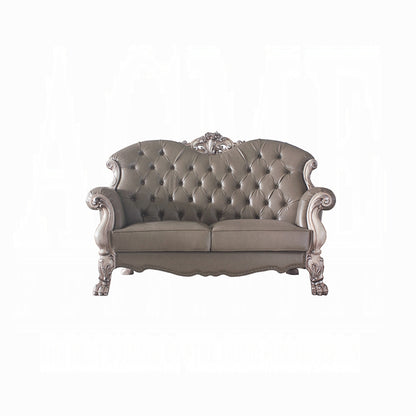Dresden Collection 6-Piece Living Room Set Include Sofa, Loveseat, Chair, Coffee Table and 2 End Tables, Cherry Synthetic Leather & Cherry Finish
