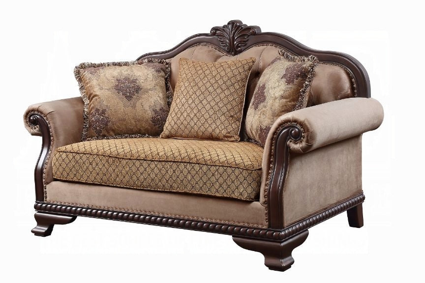 Luxury 4-Piece Living Room Set – Sofa, Loveseat, Chair & Coffee Table | Elegant Classic Design for Large Spaces