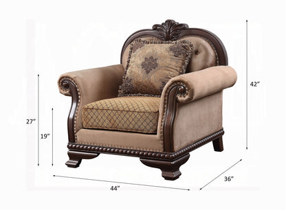 Luxury 4-Piece Living Room Set – Sofa, Loveseat, Chair & Coffee Table | Elegant Classic Design for Large Spaces