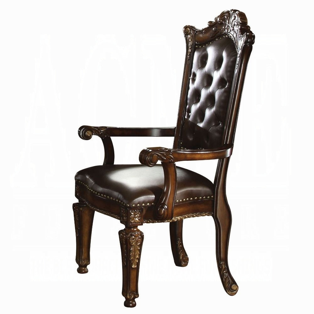 Vendome 9PS Formal Dining Room Set Include 1 Dining Table, 6 Side Chairs and 2 Arm Chairs, 8-Person Solid Wood Extendable Dining Set