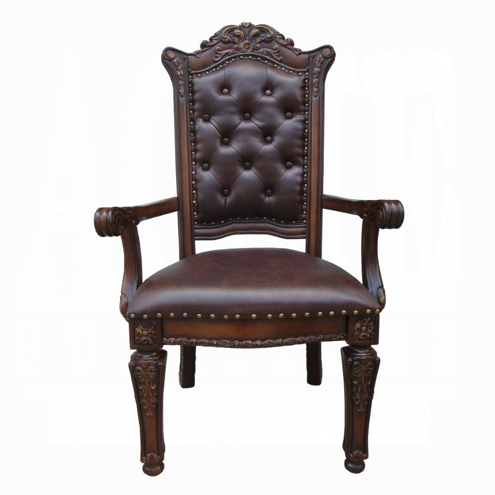 Vendome 9PS Formal Dining Room Set Include 1 Dining Table, 6 Side Chairs and 2 Arm Chairs, 8-Person Solid Wood Extendable Dining Set