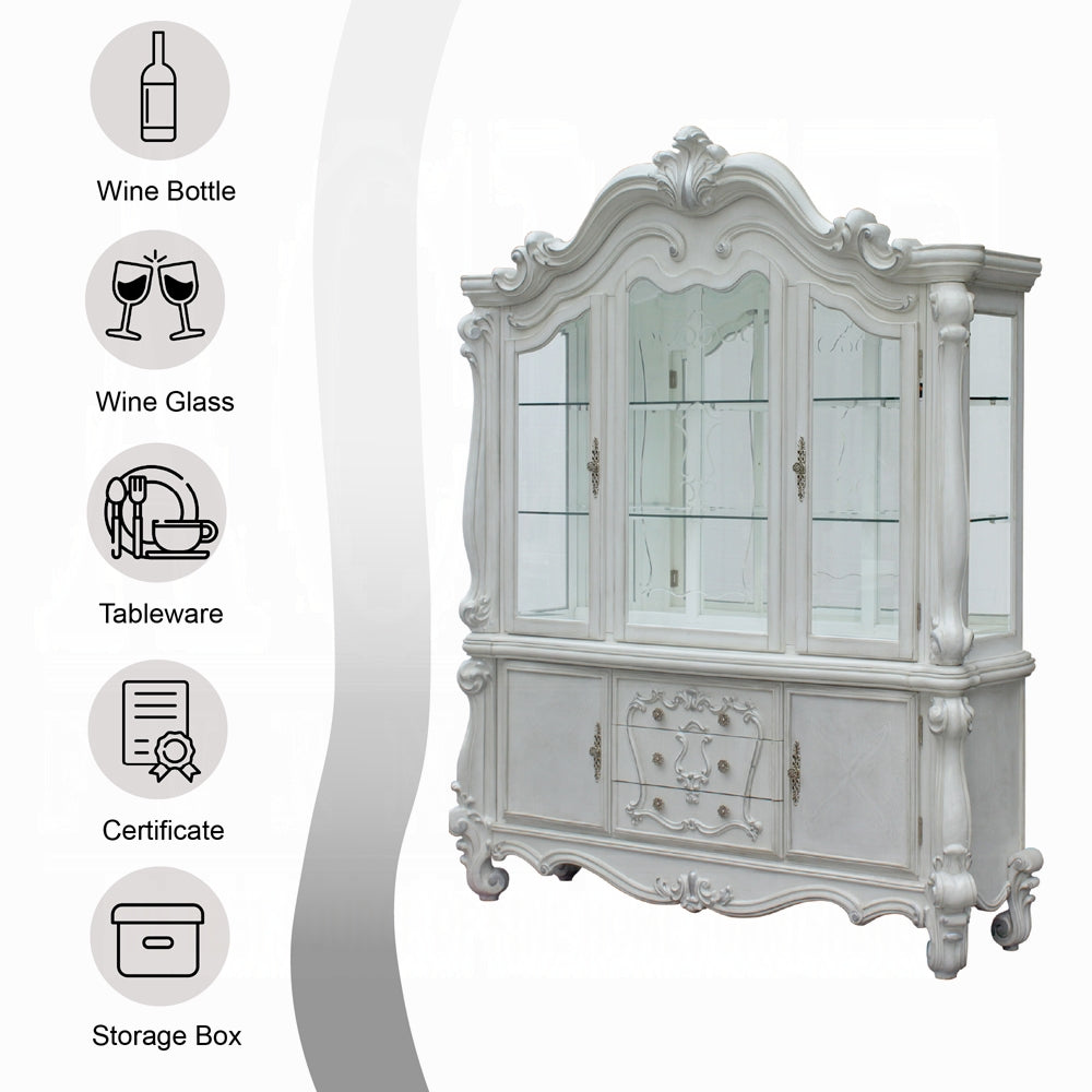 Versailles Buffet & Hutch, Bone White, 61134